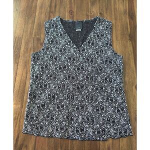 JTB Floral Sequin Sleeveless Top